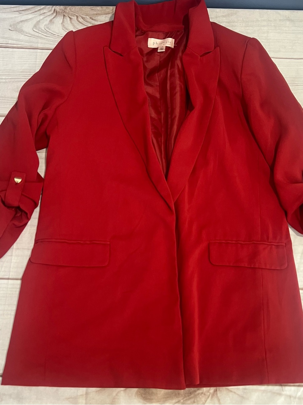 philosophy Red Open-Front Blazer Jacket large